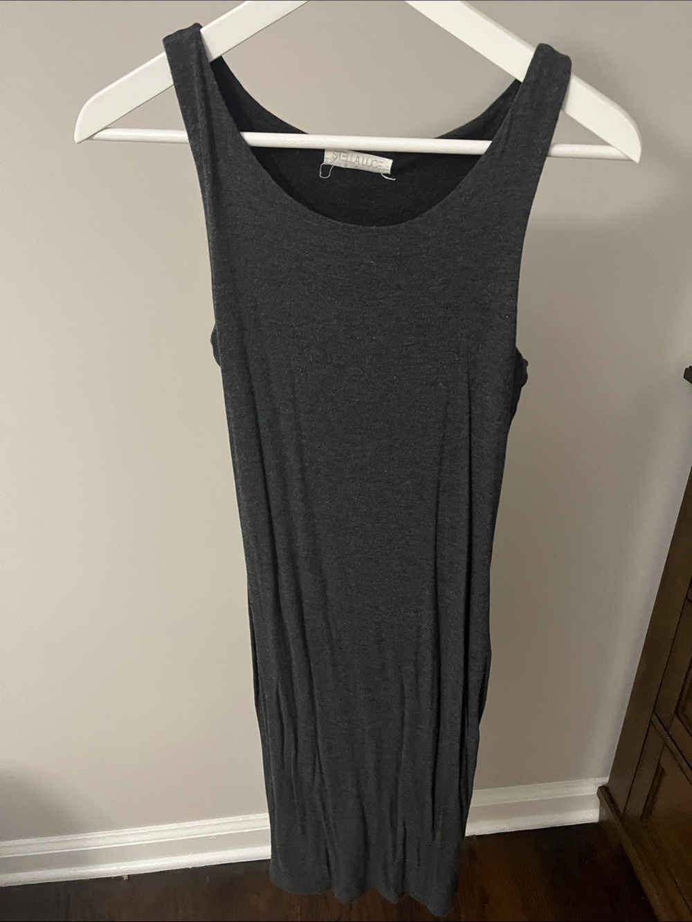 STELLA LUCE Sleeveless Charcoal Tank Dress - Versatile Women's Dress